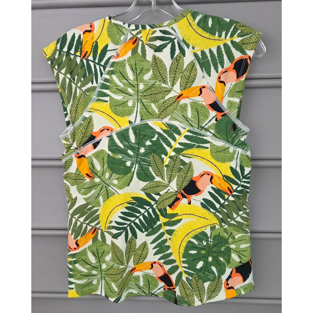 Duluth Trading Co Women Size 8 Suit Up Swim Top Tankini Toucan Tropical Print - Picture 2 of 13